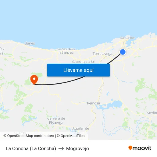 La Concha (La Concha) to Mogrovejo map