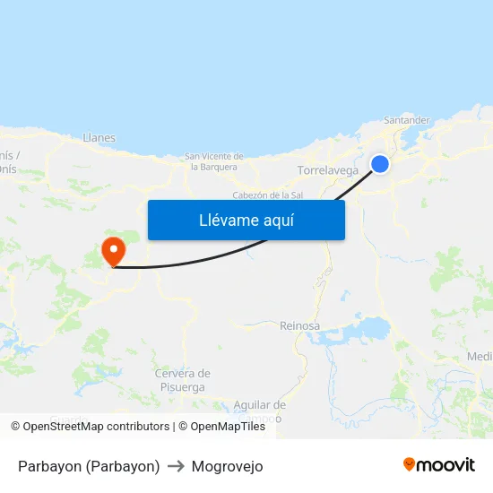 Parbayon (Parbayon) to Mogrovejo map