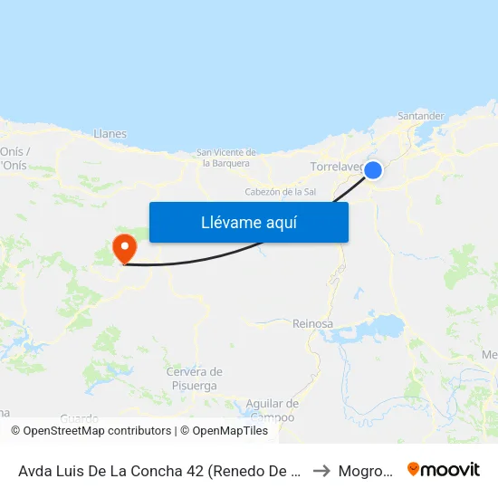 Avda Luis De La Concha 42 (Renedo De Pielagos) to Mogrovejo map