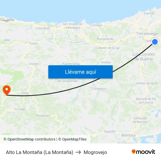 Alto La Montaña (La Montaña) to Mogrovejo map