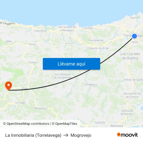 La Inmobiliaria (Torrelavega) to Mogrovejo map