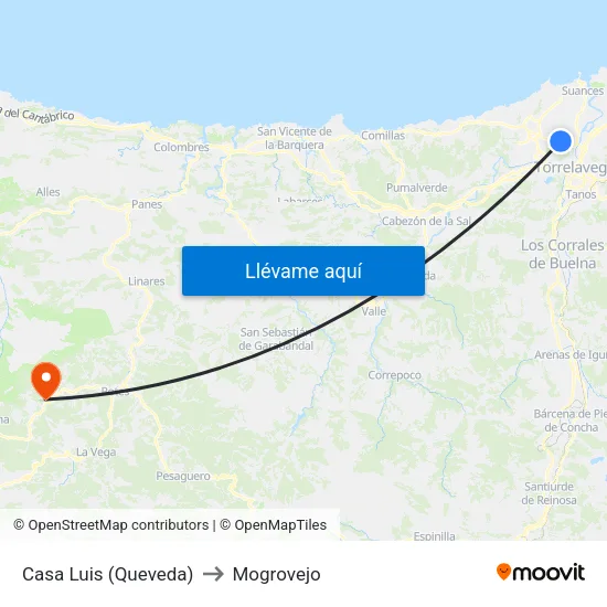 Casa Luis (Queveda) to Mogrovejo map