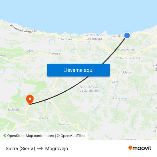 Sierra (Sierra) to Mogrovejo map