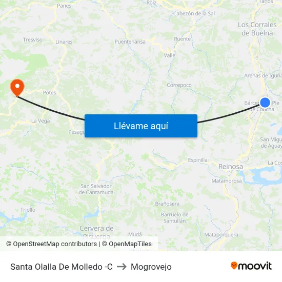 Santa Olalla De Molledo -C to Mogrovejo map
