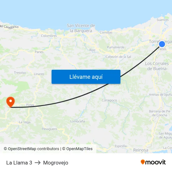 La Llama 3 to Mogrovejo map