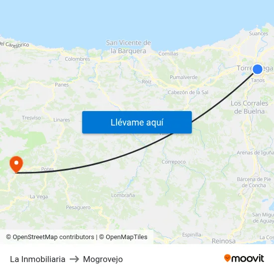 La Inmobiliaria to Mogrovejo map