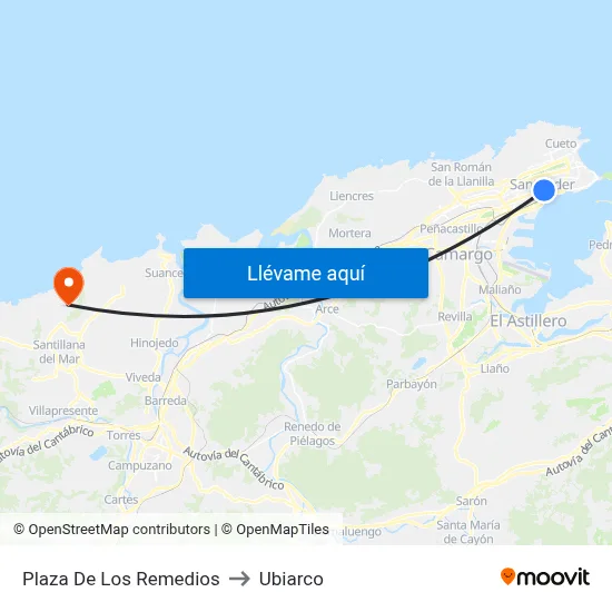 Plaza De Los Remedios to Ubiarco map