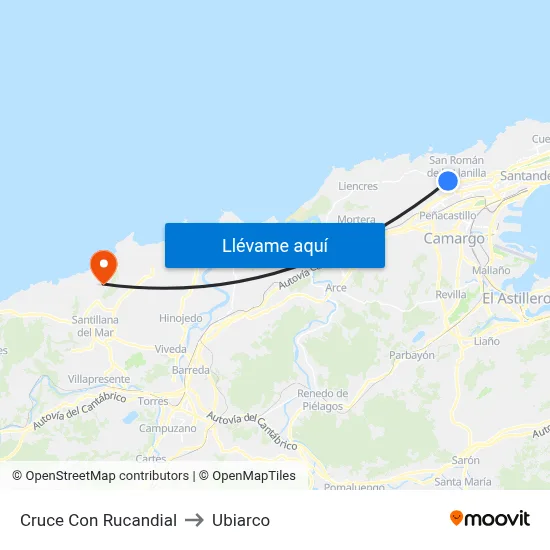 Cruce Con Rucandial to Ubiarco map