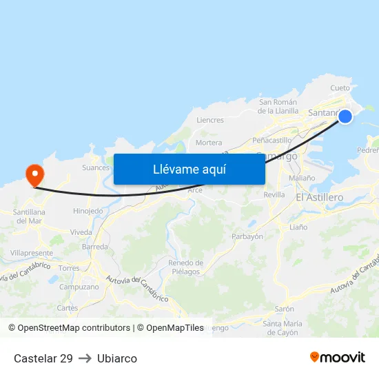 Castelar 29 to Ubiarco map