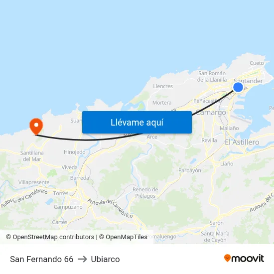 San Fernando 66 to Ubiarco map