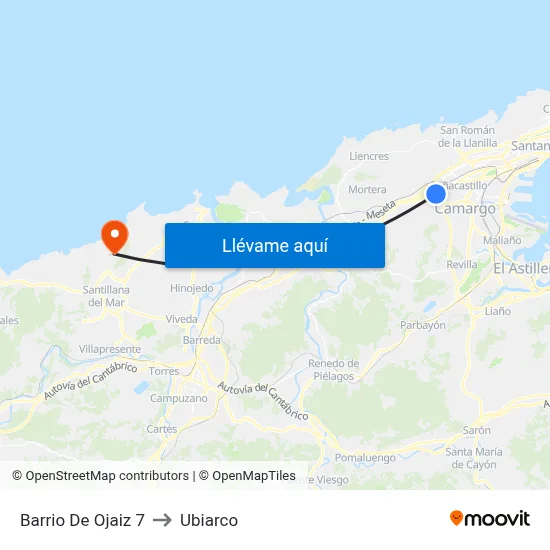 Barrio De Ojaiz 7 to Ubiarco map