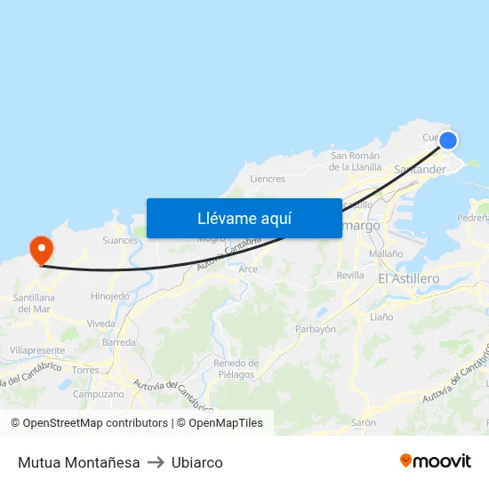 Mutua Montañesa to Ubiarco map