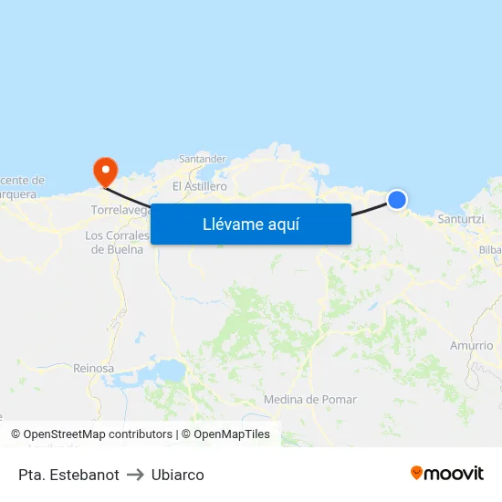 Pta. Estebanot to Ubiarco map