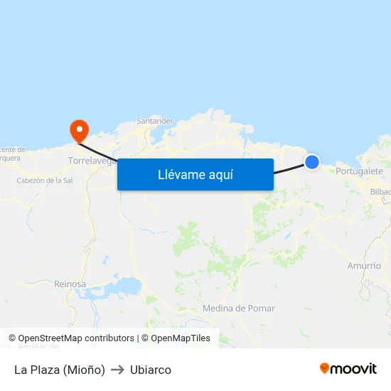 La Plaza (Mioño) to Ubiarco map