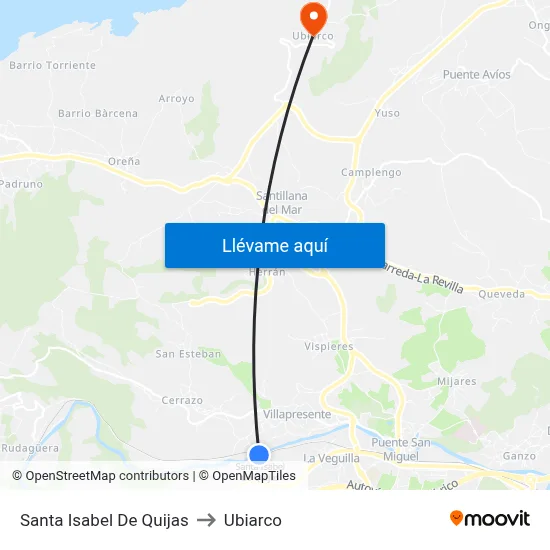 Santa Isabel De Quijas to Ubiarco map