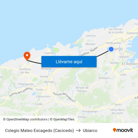 Colegio Mateo Escagedo (Cacicedo) to Ubiarco map