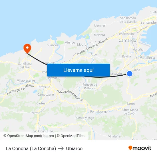 La Concha (La Concha) to Ubiarco map