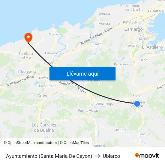 Ayuntamiento (Santa Maria De Cayon) to Ubiarco map