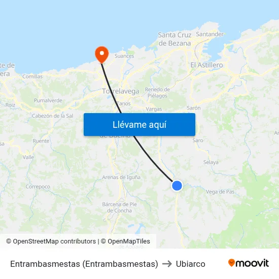 Entrambasmestas (Entrambasmestas) to Ubiarco map