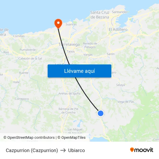 Cazpurrion (Cazpurrion) to Ubiarco map