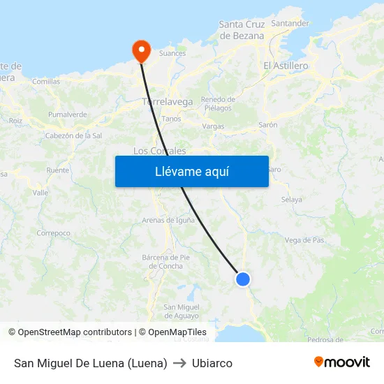 San Miguel De Luena (Luena) to Ubiarco map