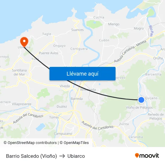 Barrio Salcedo (Vioño) to Ubiarco map