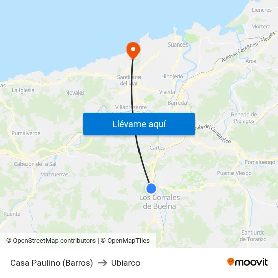Casa Paulino (Barros) to Ubiarco map