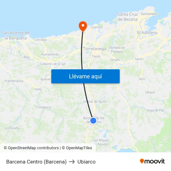 Barcena Centro (Barcena) to Ubiarco map