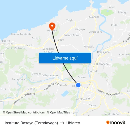 Instituto Besaya (Torrelavega) to Ubiarco map