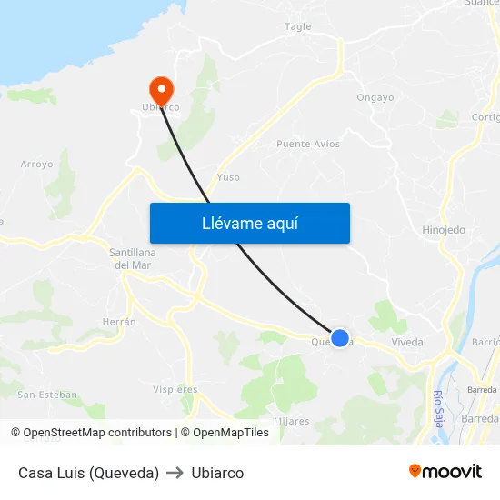 Casa Luis (Queveda) to Ubiarco map
