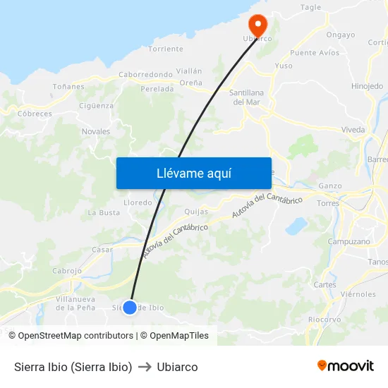 Sierra Ibio (Sierra Ibio) to Ubiarco map