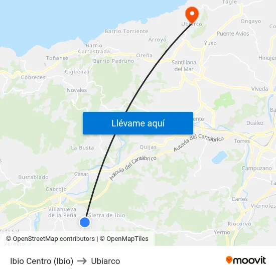 Ibio Centro (Ibio) to Ubiarco map