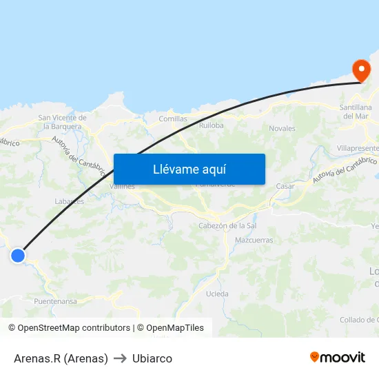 Arenas.R (Arenas) to Ubiarco map