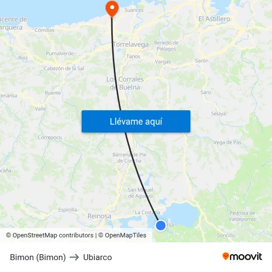 Bimon (Bimon) to Ubiarco map