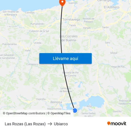 Las Rozas (Las Rozas) to Ubiarco map