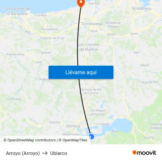 Arroyo (Arroyo) to Ubiarco map