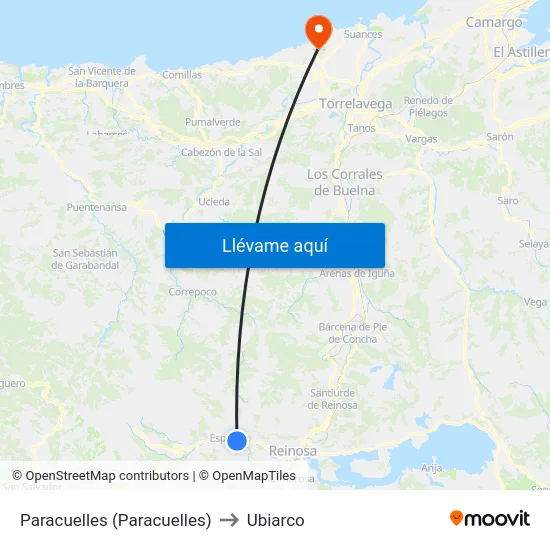 Paracuelles (Paracuelles) to Ubiarco map