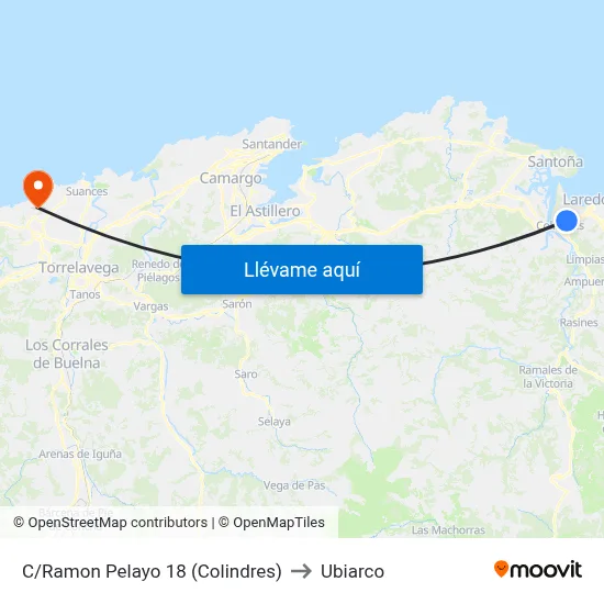 C/Ramon Pelayo 18 (Colindres) to Ubiarco map