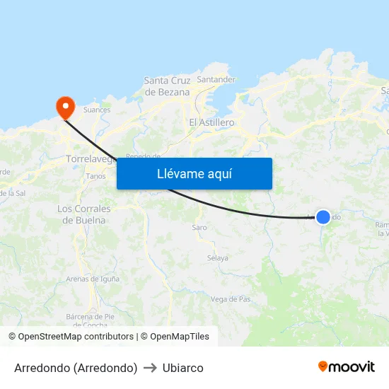 Arredondo (Arredondo) to Ubiarco map