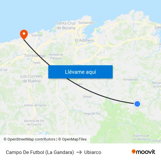 Campo De Futbol (La Gandara) to Ubiarco map
