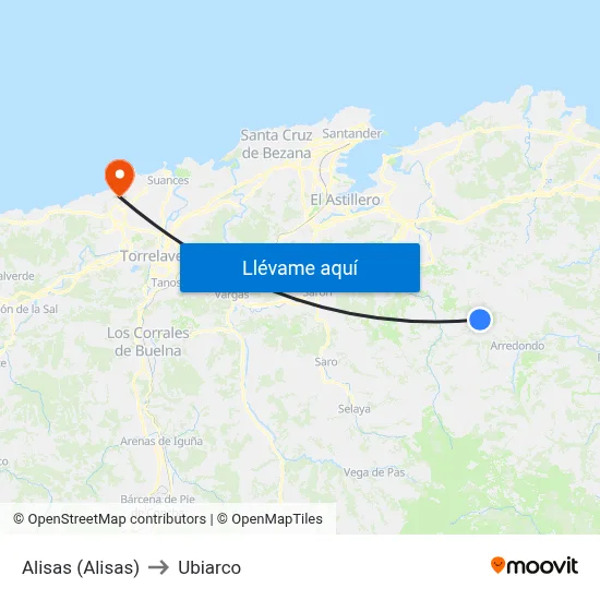 Alisas (Alisas) to Ubiarco map