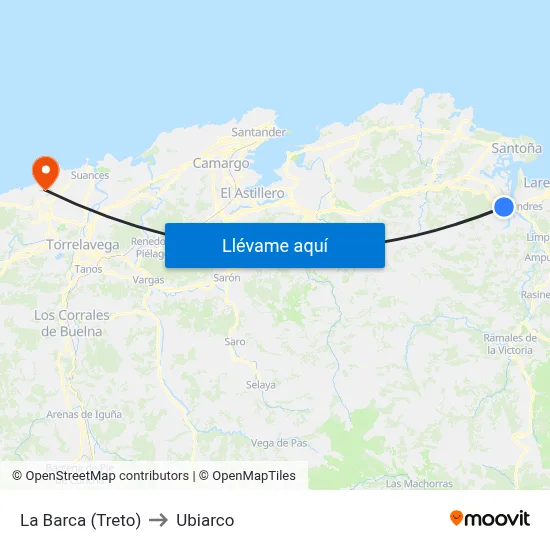 La Barca (Treto) to Ubiarco map
