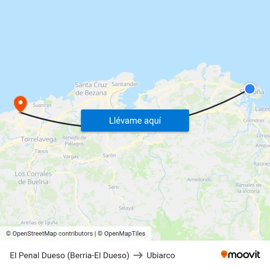 El Penal Dueso (Berria-El Dueso) to Ubiarco map