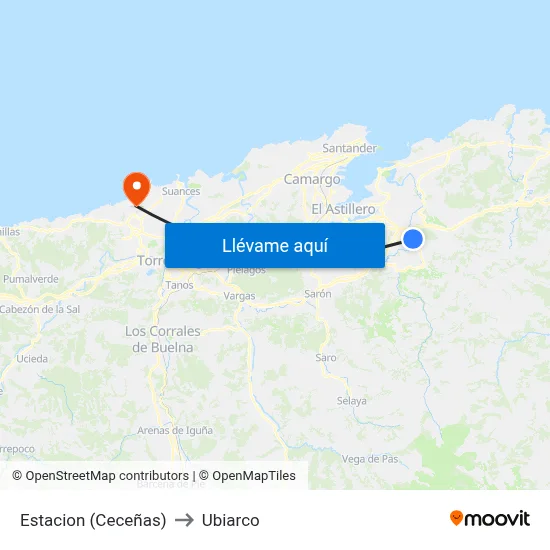 Estacion (Ceceñas) to Ubiarco map