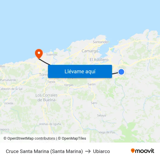Cruce Santa Marina (Santa Marina) to Ubiarco map
