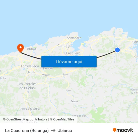 La Cuadrona (Beranga) to Ubiarco map