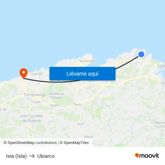 Isla (Isla) to Ubiarco map