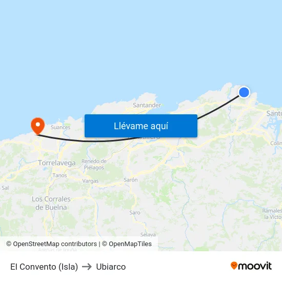El Convento (Isla) to Ubiarco map