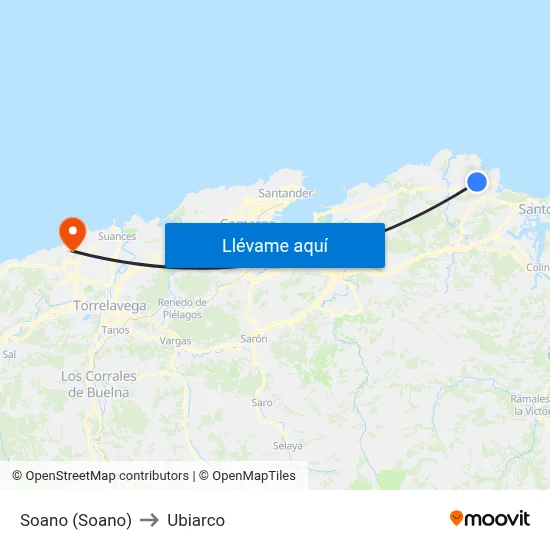 Soano (Soano) to Ubiarco map