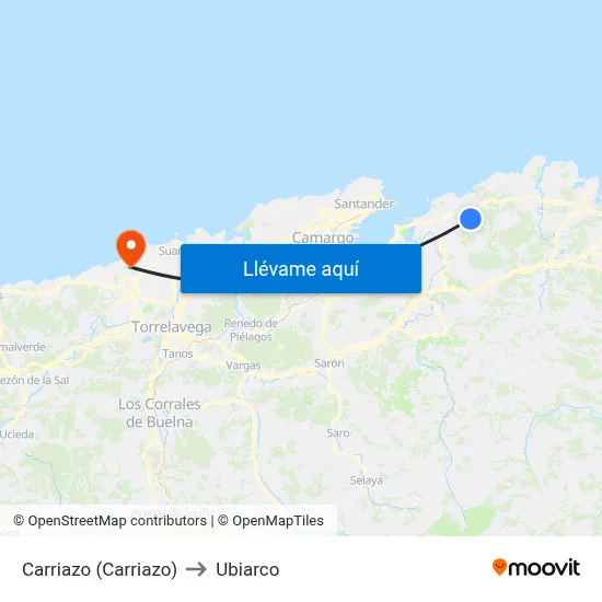 Carriazo (Carriazo) to Ubiarco map